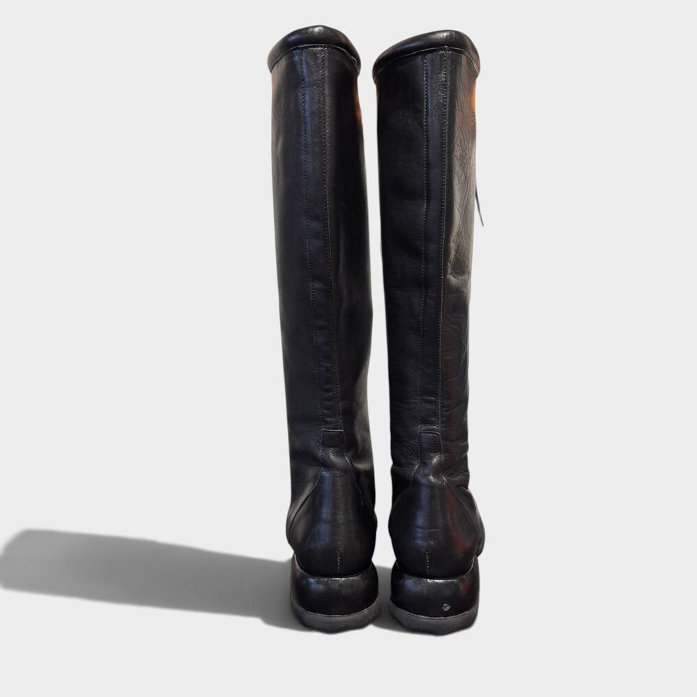 John Fluevog Skiprope Tall Black Leather Boots Retail Military Inspired $895 - Picture 3 of 9
